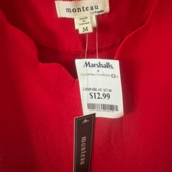 Red Cold Shoulder Blouse - Picture 3 of 4